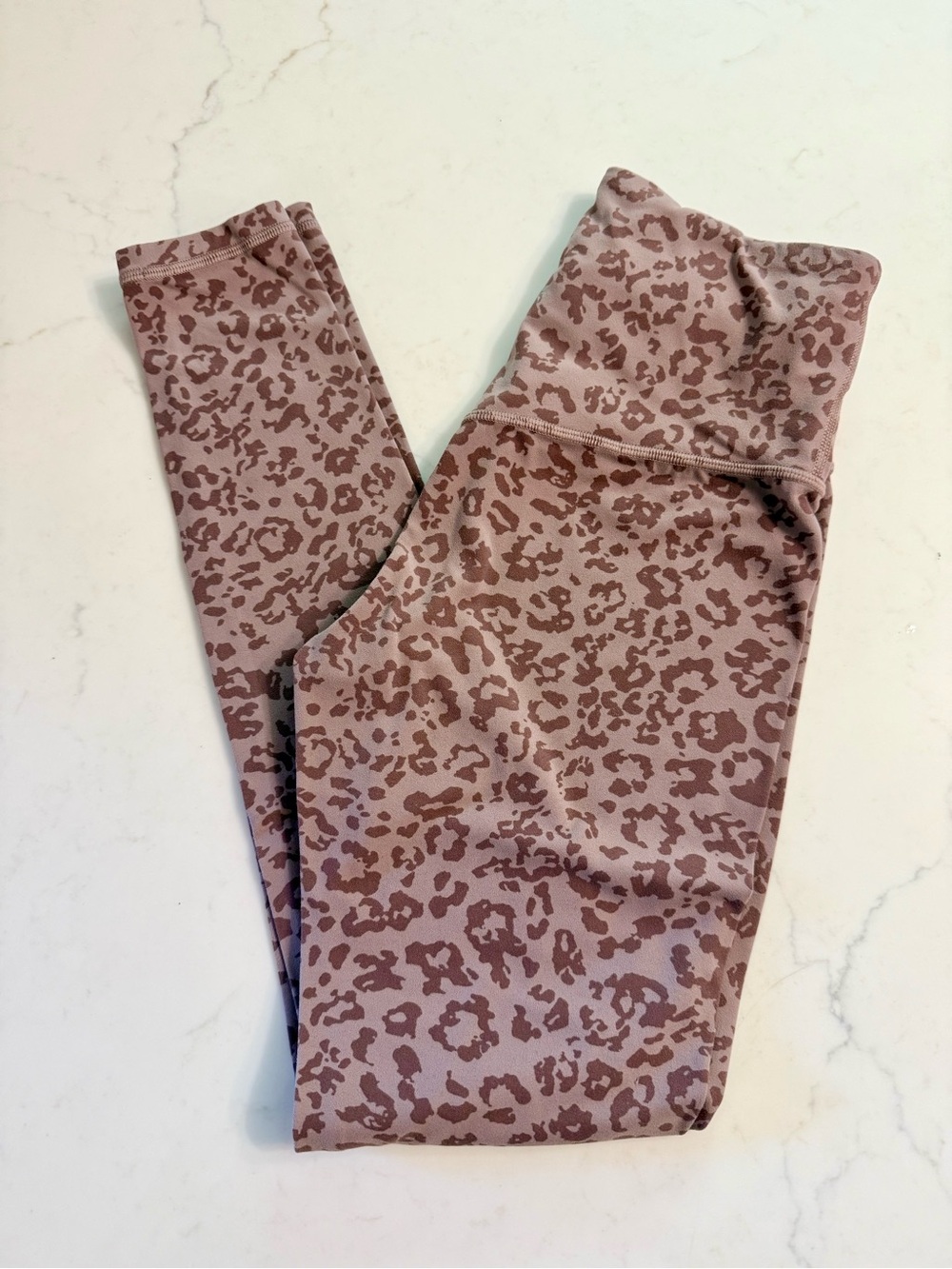 Athleta Mauve Leopard High-Waist Leggings